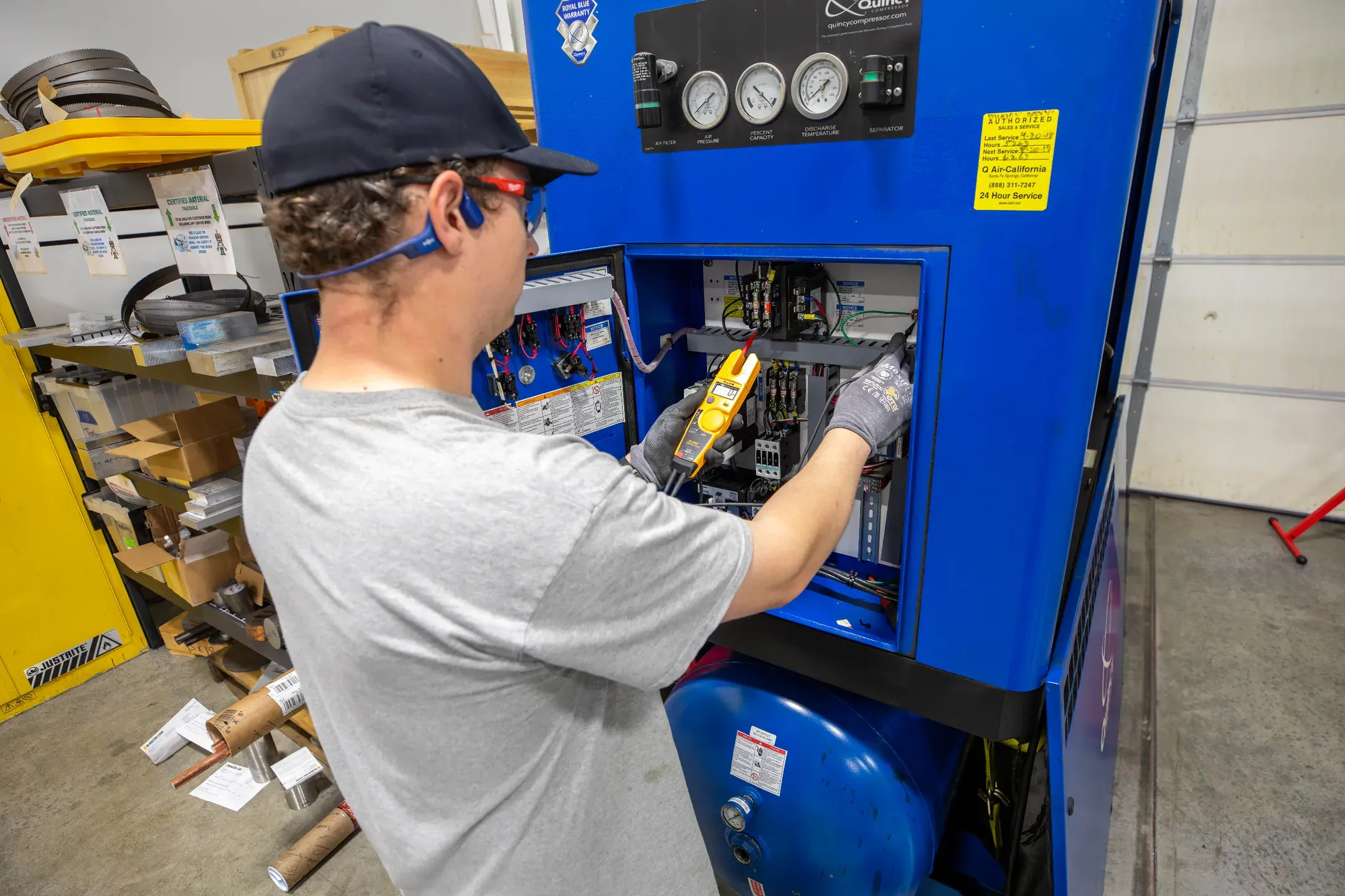 Industrial equipment experiencing power quality failures in a commercial facility