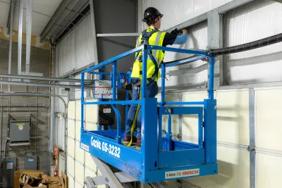 Industrial cable tray installation in commercial manufacturing facility, Snohomish County