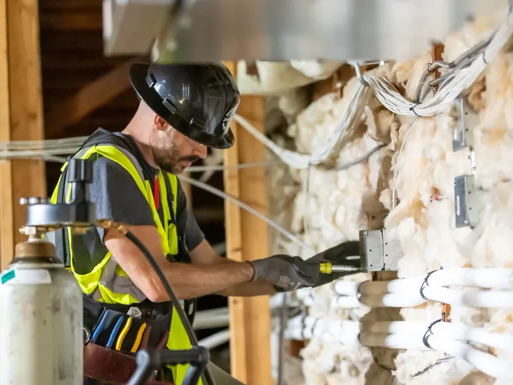 Phase 3 Electric licensed electrician performing smart home wiring in Monroe WA