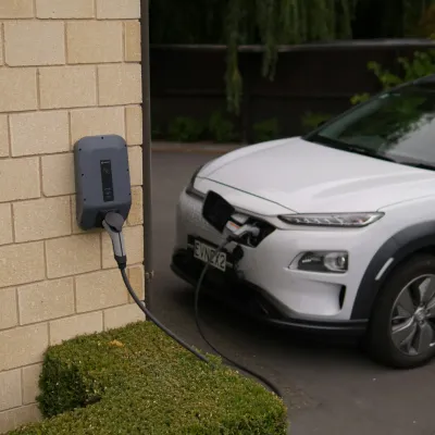 Level 2 EV charger installation in home garage