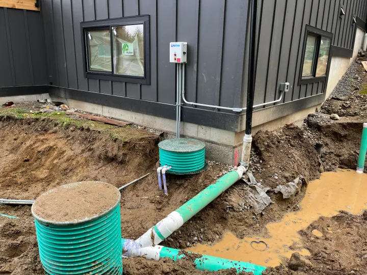 Septic pump electrical control panel installation in rural Snohomish County home